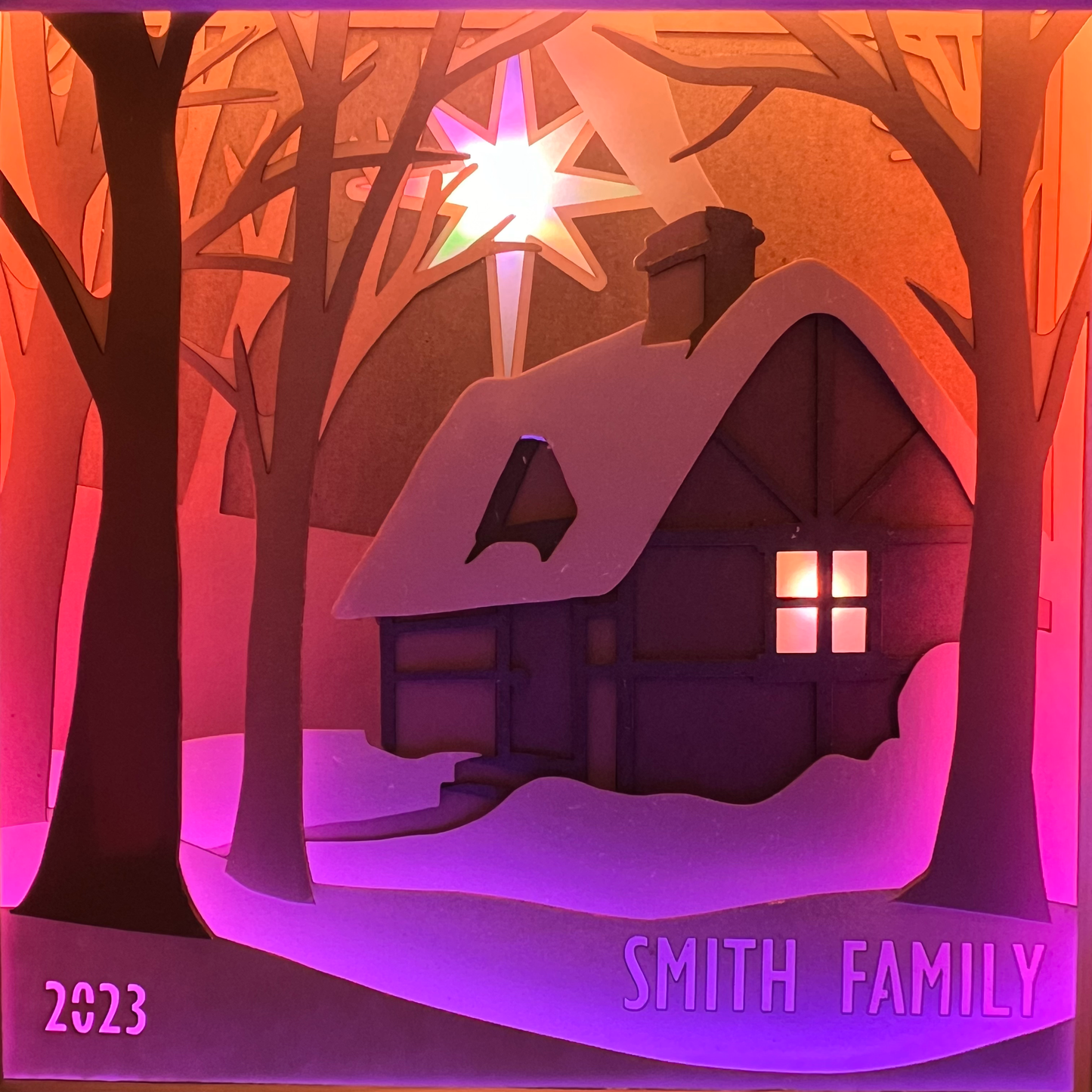 Winter Cabin Luminarium with Custom Text