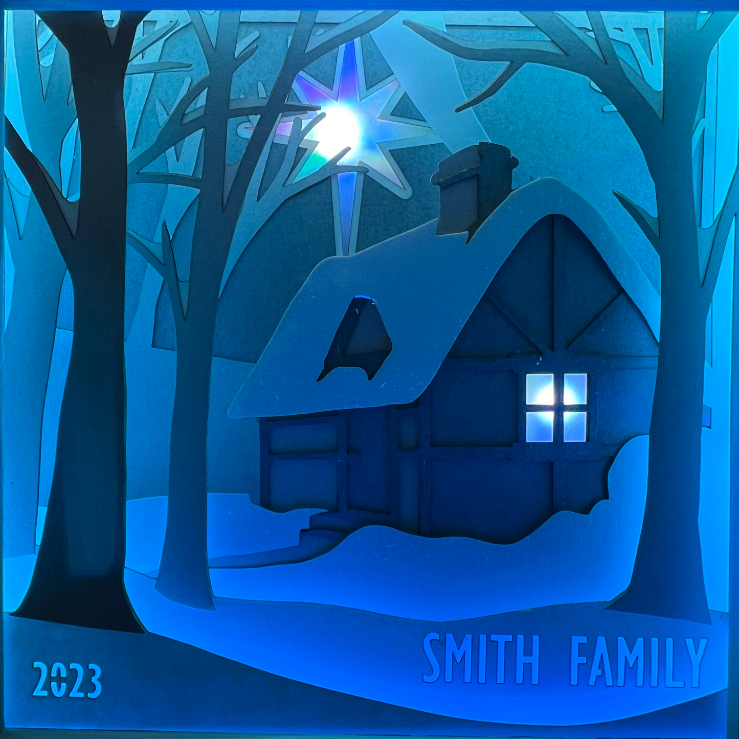 Winter Cabin Luminarium with Custom Text