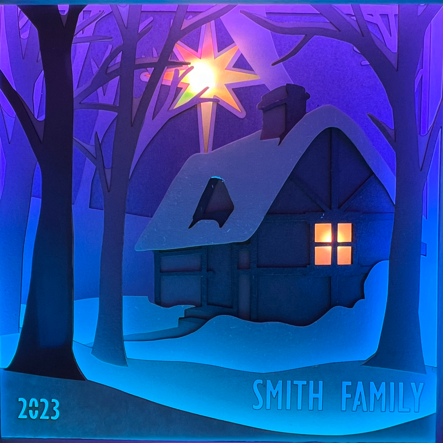 Winter Cabin Luminarium with Custom Text